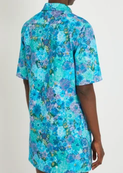 Floral print stretch-cotton dress