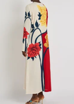Floral-print stretch-crepe midi dress