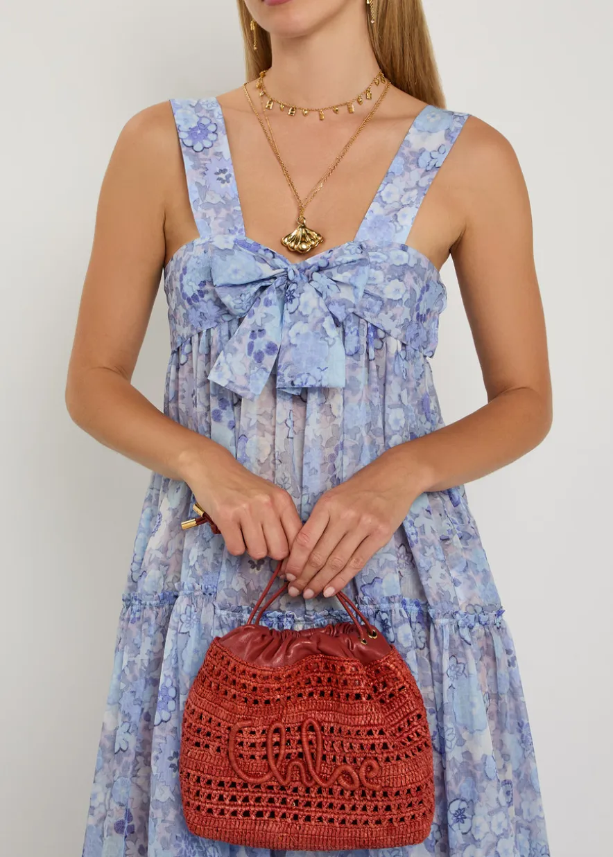 Floral-print tiered cotton midi dress