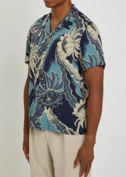 Floral-print woven shirt