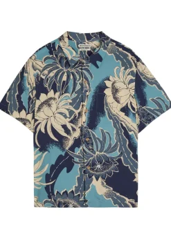 Floral-print woven shirt