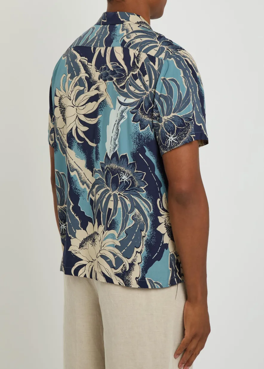 Floral-print woven shirt
