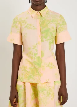 Floral-print woven shirt