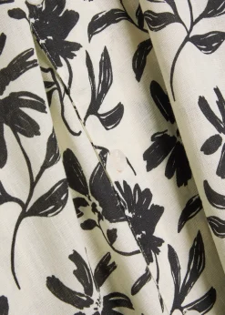 Floral rayon and linen-blend shirt