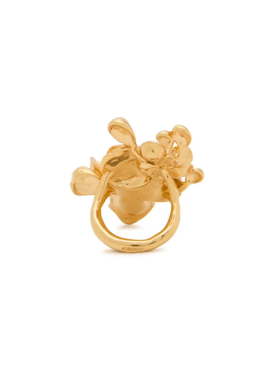 Floral sculpted ring