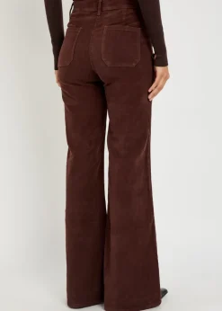 Florence flared-leg brushed stretch-cotton trousers