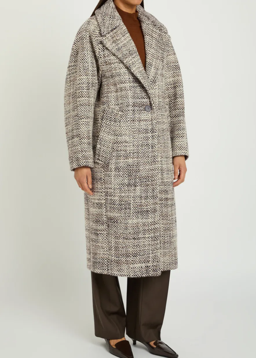 Florent crosshatch wool-blend coat