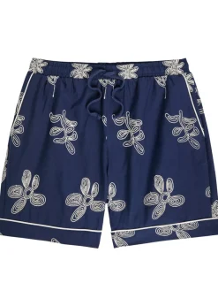 Flores floral-embroidered cotton shorts