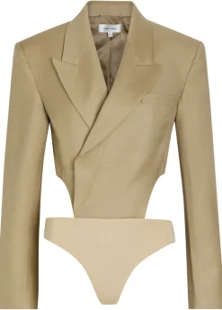Florina blazer-effect wool-blend bodysuit