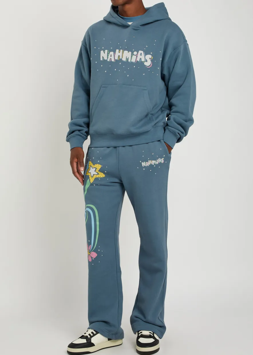 Flower Trip printed hooded cotton sweatshirt
