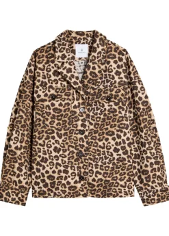 Flynn leopard cotton-blend jacket