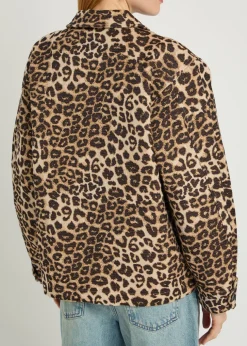 Flynn leopard cotton-blend jacket