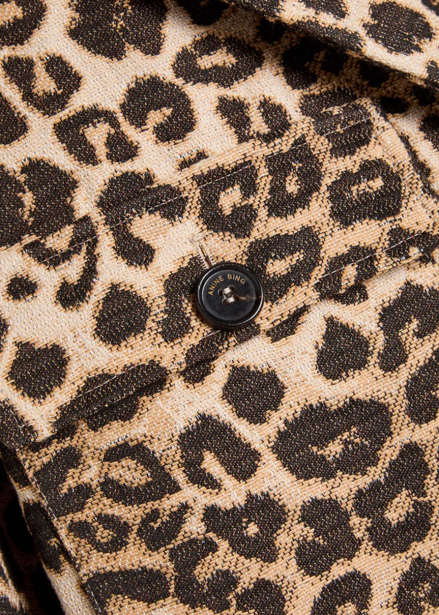 Flynn leopard cotton-blend jacket