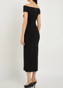 Foin pintuck stretch-knit midi dress