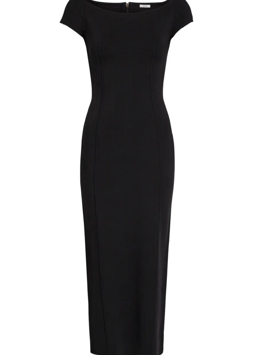 Foin pintuck stretch-knit midi dress