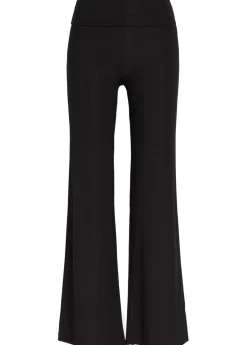 Fold over flared-leg stretch-modal trousers