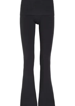 Foldover stretch-cotton pants