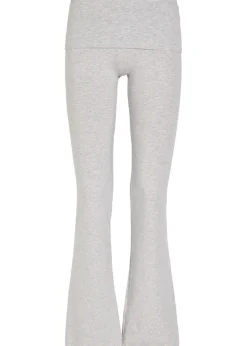 Foldover stretch-cotton pants