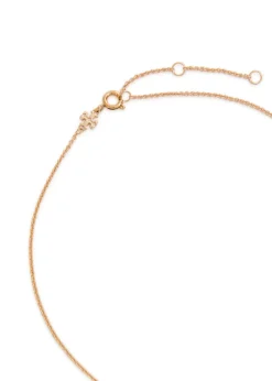Forget Me Not floral pavé 18kt gold-plated necklace