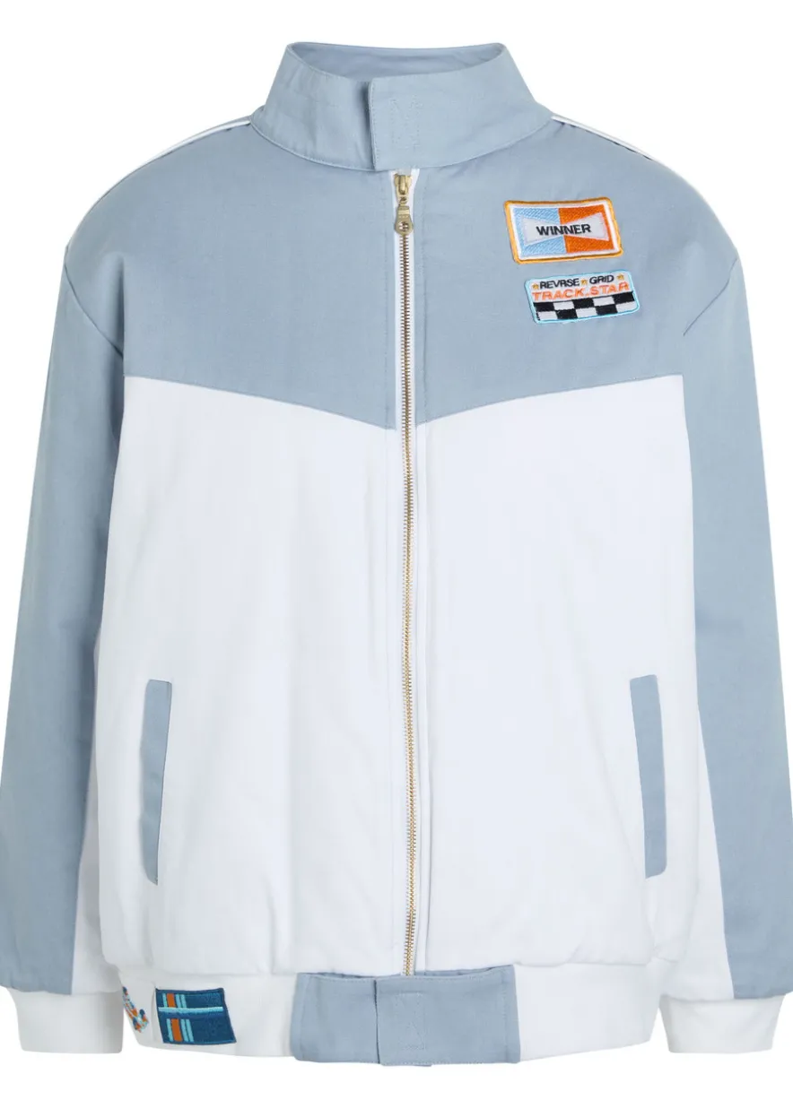 Formula appliquéd padded cotton bomber jacket