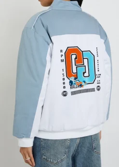 Formula appliquéd padded cotton bomber jacket