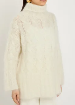 Fortin cable-knit brushed mohair-blend jumper
