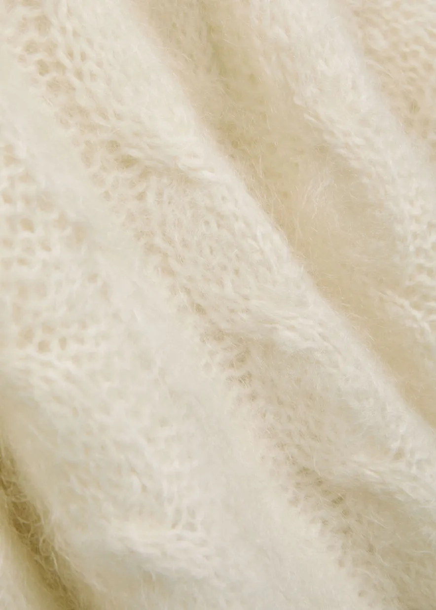 Fortin cable-knit brushed mohair-blend jumper