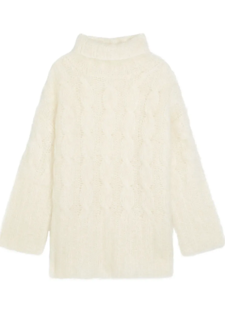 Fortin cable-knit brushed mohair-blend jumper