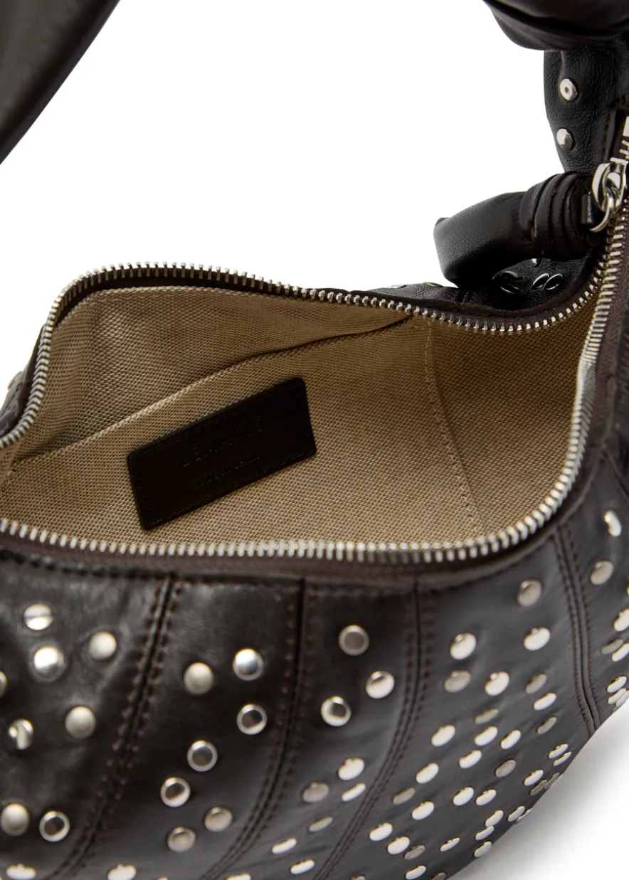 Fortune Croissant mini studded leather shoulder bag