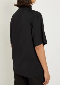 Foulard-neck cotton T-shirt