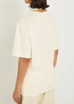 Foulard-neck cotton T-shirt