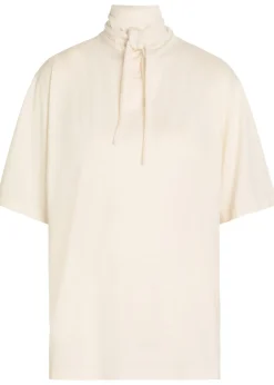 Foulard-neck cotton T-shirt