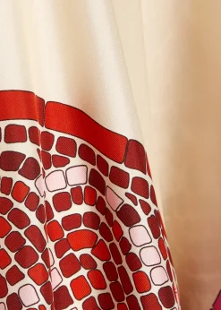 Foulard printed silk-satin blouse