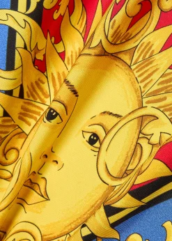 Foulard printed silk twill scarf