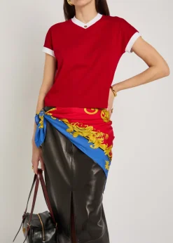 Foulard printed silk twill scarf