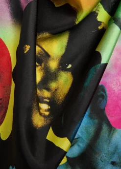 Foulard printed silk twill scarf
