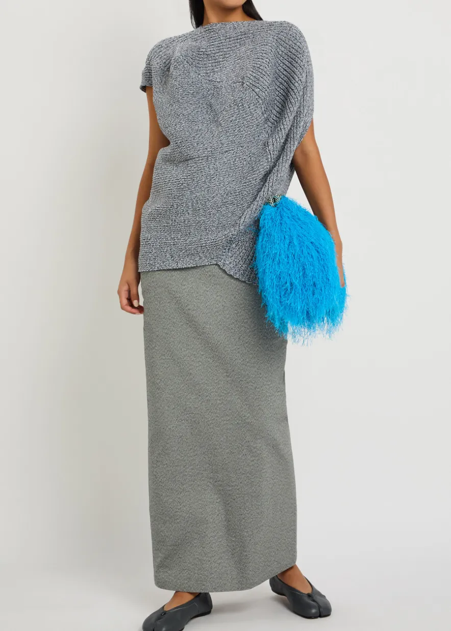 Found Stone asymmetric ribbed-knit top