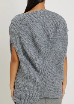 Found Stone asymmetric ribbed-knit top