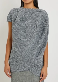 Found Stone asymmetric ribbed-knit top