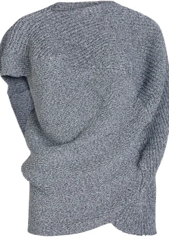 Found Stone asymmetric ribbed-knit top