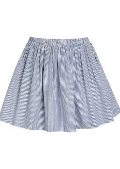 Fousta striped cotton-poplin mini skirt