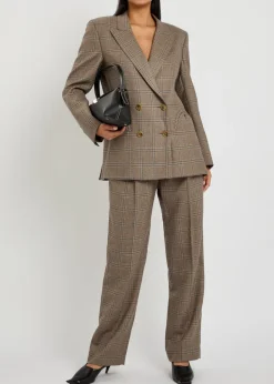 Fox checked wool trousers