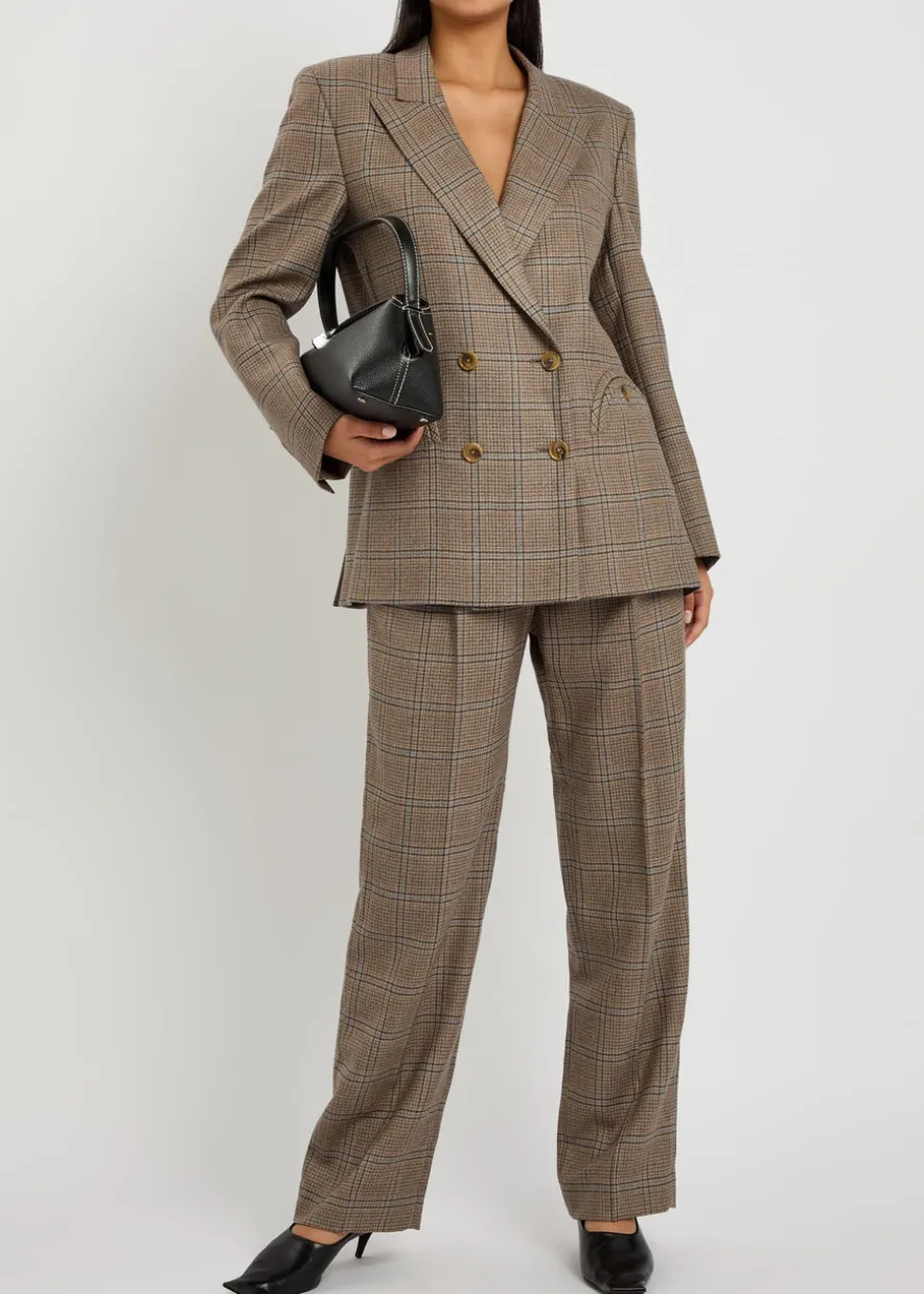 Fox checked wool trousers