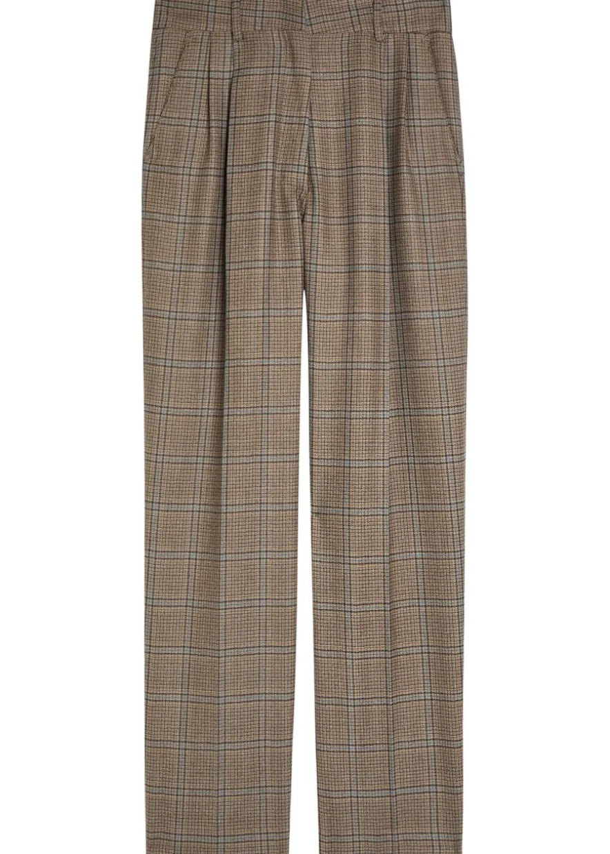 Fox checked wool trousers