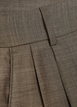 Fox pleated straight-leg wool-blend trousers