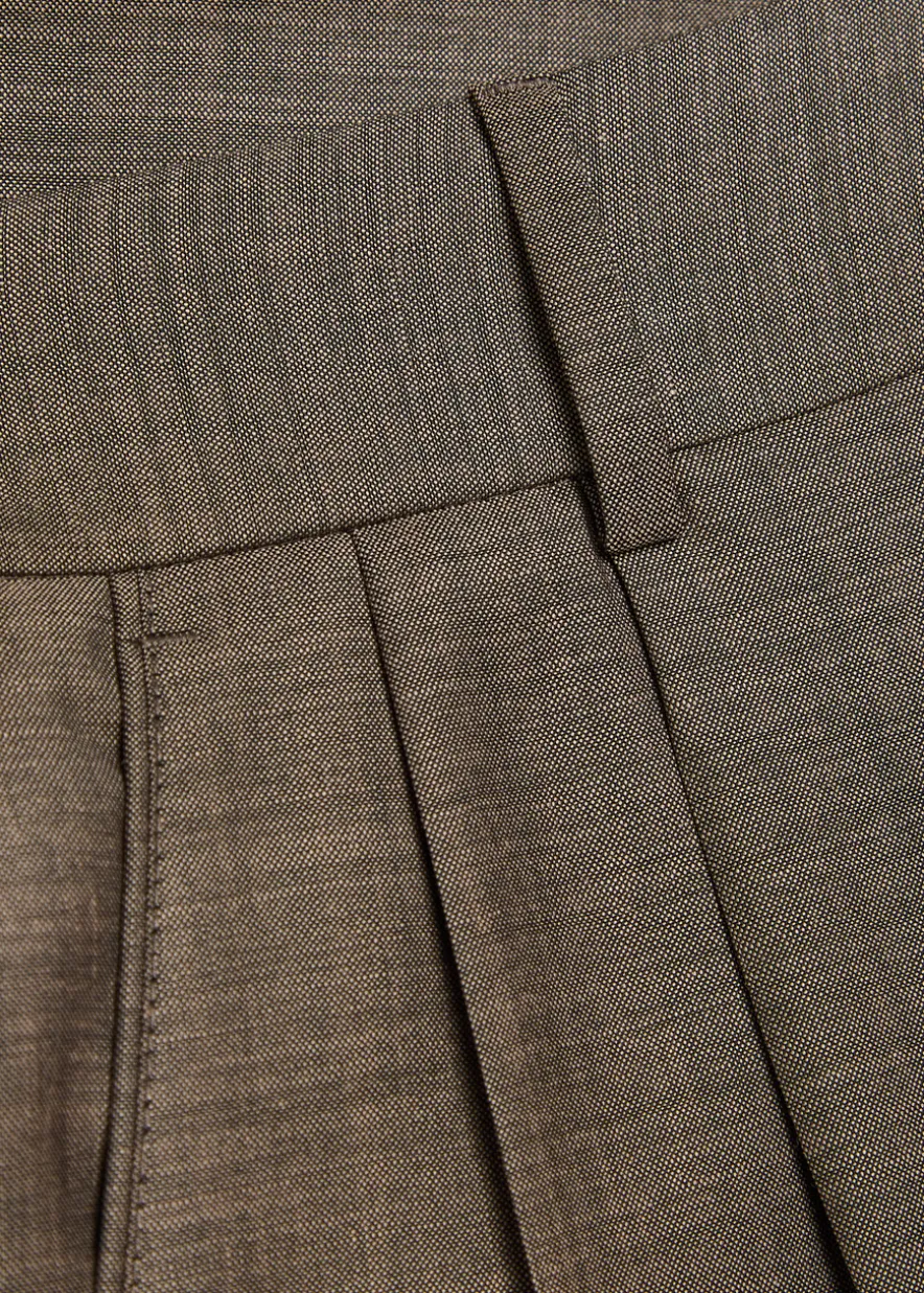 Fox pleated straight-leg wool-blend trousers