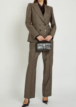 Fox pleated straight-leg wool-blend trousers