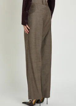Fox pleated straight-leg wool-blend trousers