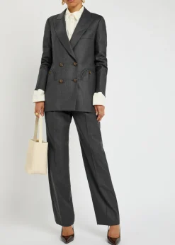 Fox pleated wool trousers