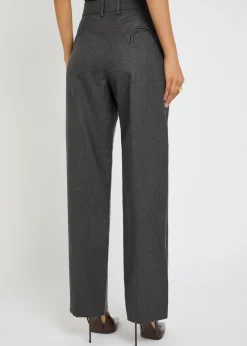 Fox pleated wool trousers